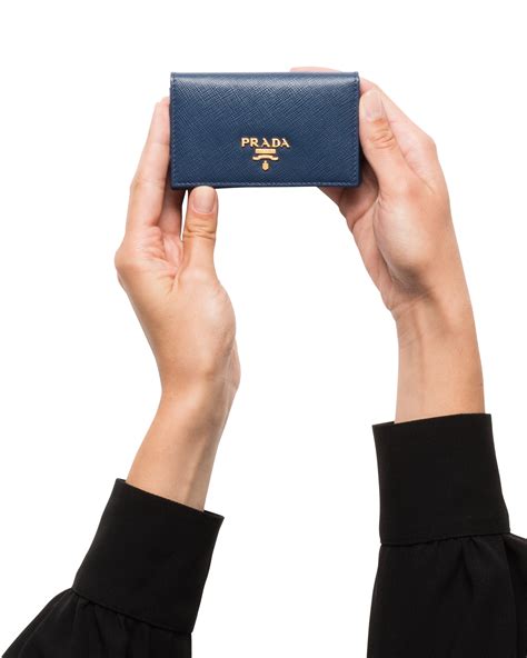 portacarte in saffiano prada|Prada Saffiano Leather Card Holder .